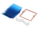 Radiator extrudat cu aripioare BGA albastru 37.5mm 2.8&deg;C/W