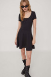 Tommy Jeans rochie culoarea negru, mini, evazați DW0DW17408