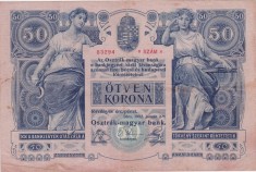 AUSTRIA UNGARIA 50 KRONEN KORONA COROANE 1902 VF