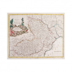 Antonio Zatta, Harta Principatului Moldovei și Valahiei, gravură colorată manual, 1789 - D