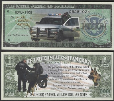 !!! SUA = FANTASY NOTE - MISIUNILE BORDER PATROL - 2020 - UNC/ SERIA US MILITARY foto