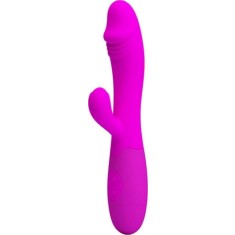 Vibrator Iepuras Prettylove Snappy, 30 Moduri Vibratii, Silicon, USB, Violet, 19.5 cm