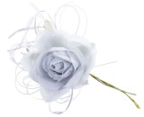 Trandafir decorativ albastru cu tulpina MagicHome, floare 10 cm, set 6 bucati