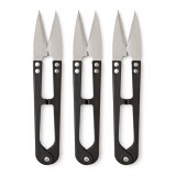 Set 3 foarfeci croitorie compacte negre, 10.4 cm, lame otel inoxidabil, taiere precisa fire textile