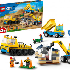 LEGO Camioane de constructie si macara cu bila pentru demolari Quality Brand