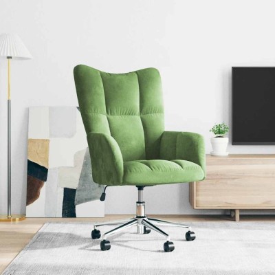 vidaXL Scaun de relaxare, verde deschis, catifea 328164 foto