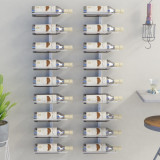 Suport sticle de vin, de perete, 9 sticle, 2 buc., alb, fier GartenMobel Dekor, vidaXL
