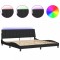Cadru de pat cu LED fara saltea, Hanko, negru, 200x200 cm, catifea