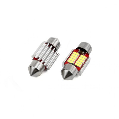 Set becuri auto cu LED CANBUS sofit C5W 10 SMD 31mm Alb 12/24V AM01288. foto