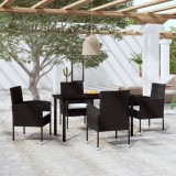 VidaXL Set de servit masa pentru grădină, 5 piese, negru