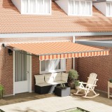 vidaXL Marchiza Retractabilă Automată Galben și Portocaliu 400x300 cm