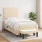 vidaXL Pat box spring cu saltea, crem, 90x190 cm, textil 3136482