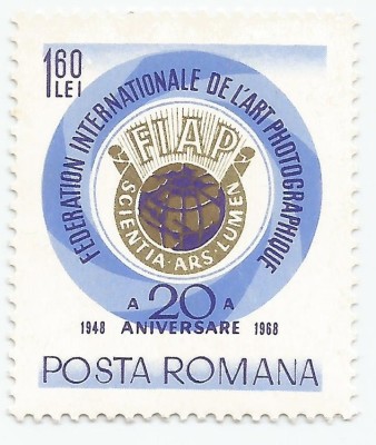 Rom&amp;acirc;nia, LP 684/1968, 20 ani de la &amp;icirc;nfiinţarea Fed. Intern. de Artă Foto., MNH foto