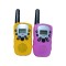Set 2 statii walkie talkie pentru copii, lanterna, 22 canale, functie VOX, blocaj taste, raza lunga, roz/galben