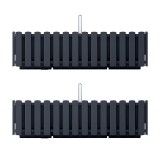 Set 2 jardiniere decorative cu suport metalic, sistem irigare,​​​​​​​ antracit, 58x18x16.2 cm, Boardee Fencycase W