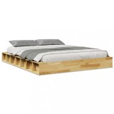 Cumpara ieftin Cadru de pat fara saltea 140x190 cm din lemn masiv de stejar