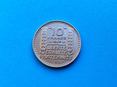 10 Francs 1949 Lit. B -Franta-stare buna-Rarut foto
