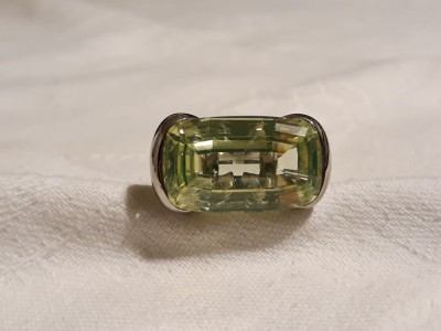 argint SWAROVSKI DANIEL PARIS INEL OPULENT cu cristal VERDE fatetat SPLENDID foto