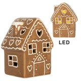 Cumpara ieftin Casuta Craciun ceramica alba maro cu led 8x6x11 cm