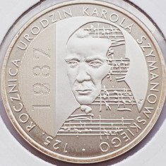 622 Polonia 10 zlote 2007 Karol Szymanowski km 600 UNC argint