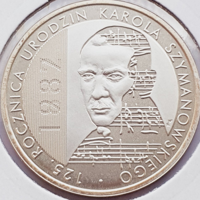 622 Polonia 10 zlote 2007 Karol Szymanowski km 600 UNC argint