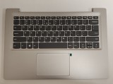 Carcasa superioara cu tastatura palmrest Laptop, Lenovo, IdeaPad 120S-14IAP Type 81A5, 5CB0R61061, ND140GL2, ND140APL2, argintie, layout US