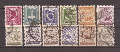 Austria 1925 - Valori &amp;icirc;n Groschen și Schilling, Stampilat foto