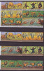 164-GUINEEA=Animale africane-Serie de 36 timbre nestampilate in 6 streifuri, Nestampilat