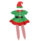 Costum fete 4-6 ani spiridus, poliester, verde, Oem