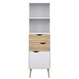 Cumpara ieftin Biblioteca pal natur stejar sonoma alb Oslo 50.1x39.1x170.6 cm