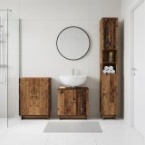 Cumpara ieftin Set de cabinet pentru baie cu 3 piese EDE Lemn vechi