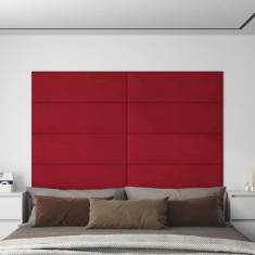 vidaXL Panouri de perete 12 buc. roșu vin 90x30 cm catifea 3,24 m²