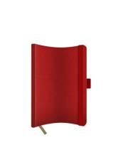 Agenda nedatata A5 Castelli, coperta flexibila Nebraska rosu, elastic rosu, dictando ivory