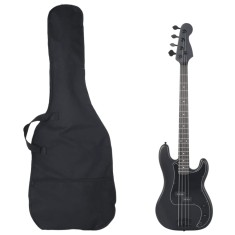 vidaXL Chitara bass electrică &icirc;ncepători, cu husă, negru, 4/4 46&quot; 70185