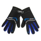 Manusi de iarna pentru barbati, cu captuseala din blana artificiala, compatibile cu ecran tactil, Negru-Albastru, CMCLASS