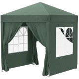 Pavilion pentru camping, cadru metalic, 4 pereti, pliabil, verde, 2x2x2.4 m, ART