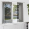 Perdele Voile Gossi Negre 140x140cm, Set 2 Bucati, Poliester, Prindere cu Tab, Perdea Semitransparenta