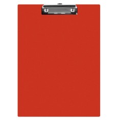 Clipboard Q-CONNECT A5 Simplu, 138x216 mm, Carton Plastifiat, Clip de Prindere Metalic, Capaciatate 50 Coli, Culoare Rosie, Clipboarduri Simple, Acces foto