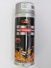 Spray vopsea Profesional Rezistent Termic ARGINTIU +800A?C 400ml TerraCars foto