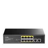 CUDY 8-Port 10/100M PoE+ Switch 2 UPLINK