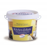 Vopsea Emulsionata Vitex Kitchen&amp;Bath, 9 L, Alba, Vopsea Protectoare Antimucegai, Vopsele Protectoare Mucegai si Ciuperci, Vopsea pentru Uz Interior,