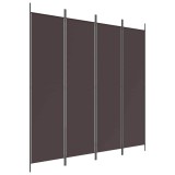 Cumpara ieftin Paravan de camera cu 4 panouri, maro, 200x200 cm, textil