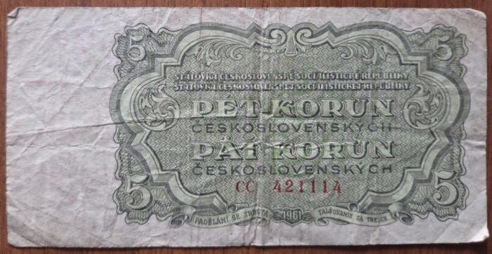 5 korun 1961, Cehoslovacia
