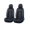 Huse auto premium 5 locuri Carguard Deluxe piele ecologica perforata si textil - negru - albastru &icirc;nchis Best CarHome