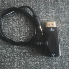 Adaptor HDMI - VGA cu cablu si mufa audio