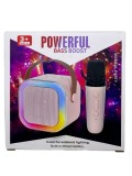 Boxa portabila copii cu microfon karaoke, lumini ambientale si acumulator reincarcabil