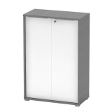 Dulap 2 usi pal grafit alb Rioma 75x38x112.2 cm