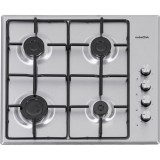 Plita incorporabila Nobeltek NHBG-6400IX, Gaz, Aprindere electrica, Gratar emailat, Inox