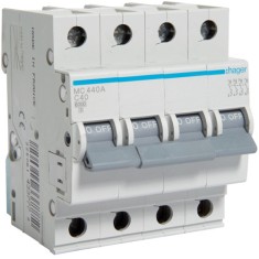 Siguranta automata 40A 4P Curba C 6ka Hager MC440A
