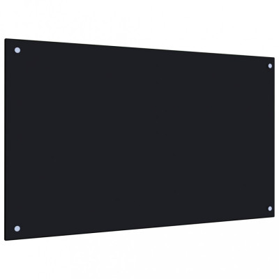 vidaXL Panou antistropi de bucătărie negru 100x60 cm sticlă securizată foto